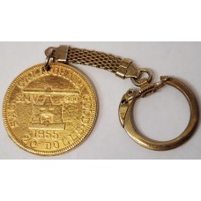 UNITED STATES OF AMERICA 1855 . GOLD COIN KEY RING .  BLAKE and CO ASSAYS